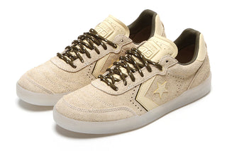 Converse CONS Louie Lopez Pro 2 skate shoes in Straw/Yellow, durable suede upper with CX foam cushioning, cupsole construction, Chuck Taylor-inspired outsole and Star Chevron branding