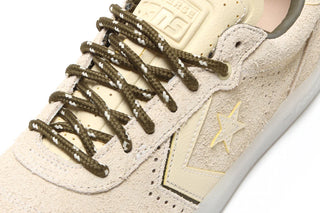 Converse CONS Louie Lopez Pro 2 skate shoes in Straw/Yellow, durable suede upper with CX foam cushioning, cupsole construction, Chuck Taylor-inspired outsole and Star Chevron branding