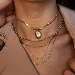 ALCO Windsor necklace in 18K gold-plated stainless steel with lobster clasp, 18 inch chain, and 2 inch extender.