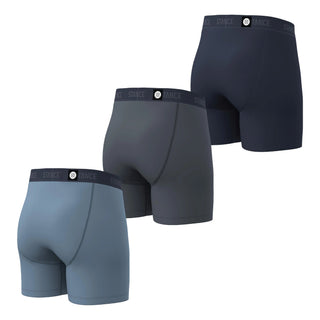 Stance Cotton Blend Boxer Brief 3-Pack in Blue — ultra-soft Cotton Blend™ fabric, plush feather seaming, breathable everyday boxer briefs