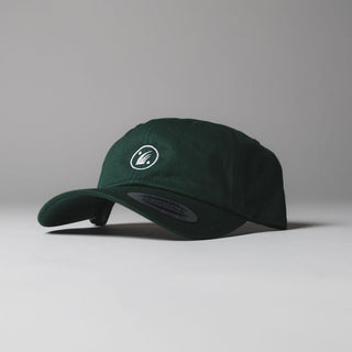 Green Drift House 5-panel strapback hat with white embroidered logo