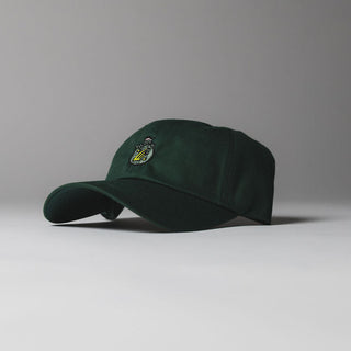Green Drift House 6-panel strapback hat with "Woody" embroidered logo