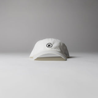 White Drift House 6-panel strapback hat with Black embroidered logo