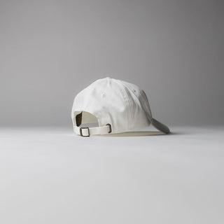 White Drift House 6-panel strapback hat with Black embroidered logo
