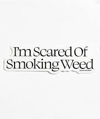 Jacuzzi Scared Weed Sticker with die-cut black text design and peel-and-stick adhesive backing, 1x5 inches.