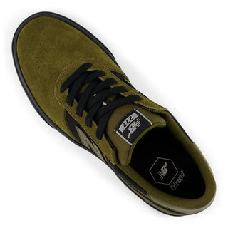 New Balance Numeric 272 skate shoes in Woodland/Black, suede canvas and mesh upper with vulcanized sole and thin insole for maximum board feel, heritage-inspired design