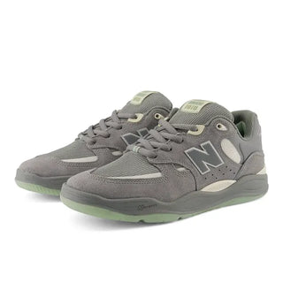 New Balance Numeric Tiago Lemos 1010 skate shoes in Slate Grey/Sea Salt, suede leather and mesh upper with FuelCell foam cushioning, durable rubber cup outsole, and signature NB Numeric design