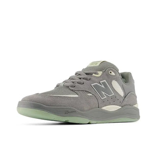 New Balance Numeric Tiago Lemos 1010 skate shoes in Slate Grey/Sea Salt, suede leather and mesh upper with FuelCell foam cushioning, durable rubber cup outsole, and signature NB Numeric design