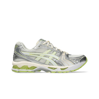 ASICS GEL-KAYANO 14 sneakers in Cream and Pistachio colorway with two-tone underlays and GEL® technology cushioning