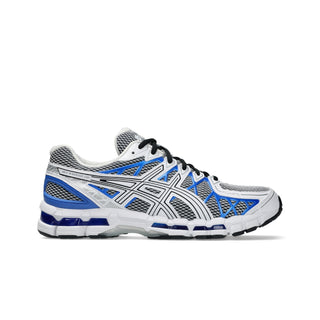 ASICS GEL-KAYANO 20 sneakers in White and Illusion Blue colorway with FLUIDFIT™ cage and dual GEL® technology cushioning
