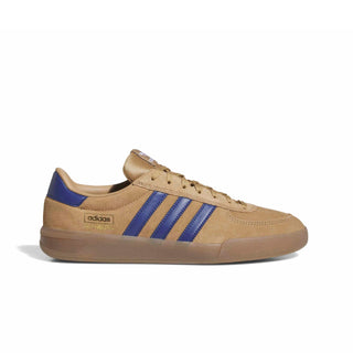 adidas Skateboarding Glenburn Shoes in Beige/Cardboard/Muted Purple — classic skate shoe with leather and synthetic upper, Three Stripes branding, and rubber outsole