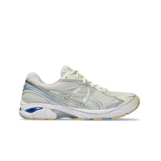 ASICS GT-2160 running shoes in Ivory and Pure Silver colorway with segmented midsole, wavy forefoot sculpting, GEL technology cushioning, and early 2010s performance design