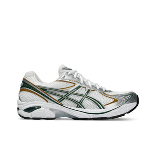 ASICS GT-2160 sneaker in white and grove with GEL® cushioning, segmented midsole, and retro 2010s-inspired design.