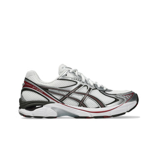 ASICS GT-2160 Shoes in White/Oxblood - heritage trainer sneakers with sleek wavy aesthetic, GEL® technology inserts, and segmented midsole design