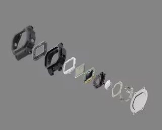 Black G-SHOCK DWN5600-1 ring watch with digital display on finger.