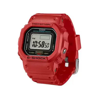 Red G-SHOCK DWN5600-4 finger-sized ring watch with digital display.