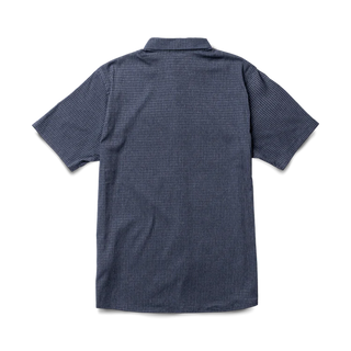 Roark Bless Up Shirt in Navy with breathable perforated stretch fabric and moisture-wicking Tactel nylon construction.