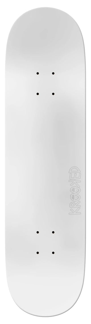 Krooked Team Eyes 8.06 skateboard deck with white dipped finish and signature Eyes graphic.