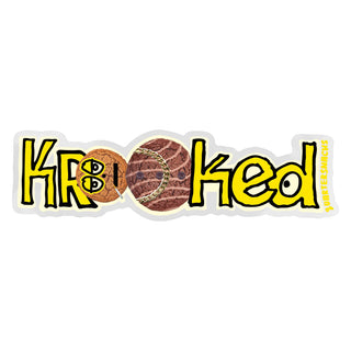 Krooked x Quartersnacks collaboration sticker decal, 6 inches, featuring Krooked and Quartersnacks skate culture graphics