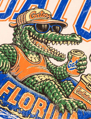 Duvin x Florida Gators Locals Tee in Off White with GATORS lettering and Albert river-float artwork