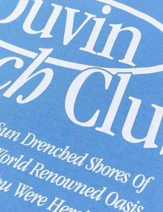 Duvin Design Co. Members Only Crop Tee in blue, 100% Peruvian Pima Cotton, cropped boxy fit, anti-pilled, pre-shrunk.
