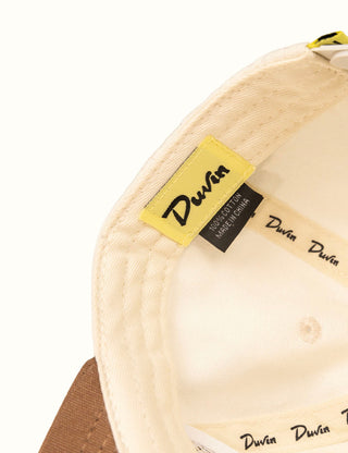 Duvin Members Only Hat in Tan, cotton twill, unstructured, plastic "Stay Front", branded back snap.