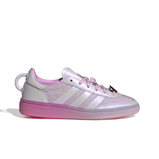 adidas Originals Pokémon Handball Spezial Shoes in Ice Lavender/Ice Lavender/Bliss Lilac — limited-edition Mewtwo collab with leather upper, T-Toe design, cold cement construction, and rubber outsole
