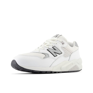 New Balance MT580EC2 Shoes in White with Sea Salt and Silver Metallic. These sneakers feature a sleek design, premium materials, and cushioned midsole for comfort and performance.