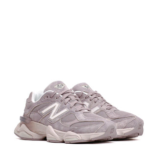 New Balance 9060 sneakers in Truffle Salt/Sea Salt colorway, premium mesh and pigskin suede upper with dual-density ABZORB midsole, 990-inspired design with pod midsole and translucent CR heel detail