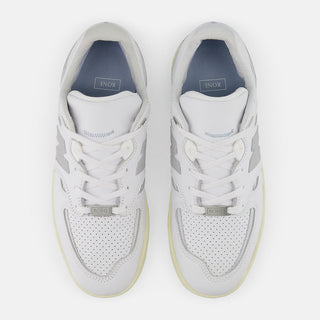 White Rone skate shoes with a suede and leather upper, REVlite midsole, and NB Numeric logo on the side.