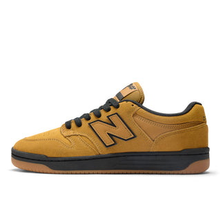 New Balance Numeric 480 skate shoes in Brown and Black with suede upper and gum outsole.