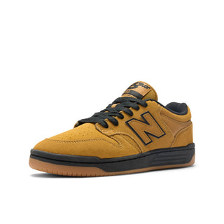 New Balance Numeric 480 skate shoes in Brown and Black with suede upper and gum outsole.