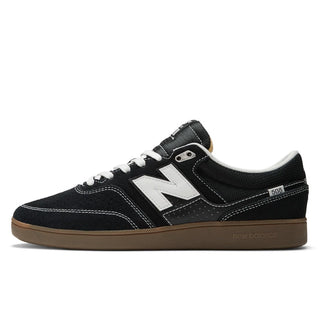New Balance Numeric Brandon Westgate 508 Shoe in Black/Gum, with perforated suede, reflective details, for advanced skateboarding.