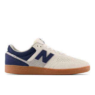 New Balance Numeric 508 shoes in Sea Salt/Navy with retro-inspired breathable design and reflective heel.