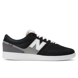 New Balance Numeric 508 shoes in Black/Grey with breathable design and reflective heel.