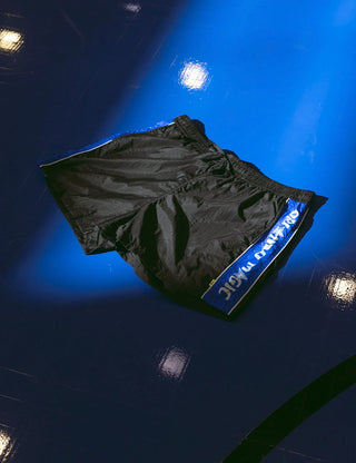 Duvin x Magic Nylon Short in Black — 100% lightweight nylon with built-in boxer-brief premium liner, elastic waistband, custom woven label back pocket, part of the limited Orlando Originals collaboration