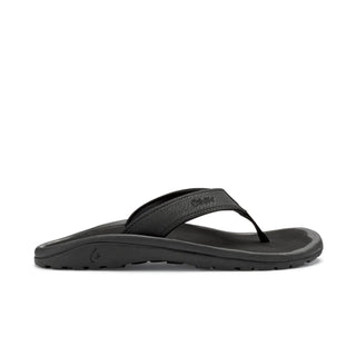 Olukai 'Ohana men's beach sandals, water-resistant, anatomical fit, enhanced traction, everyday style, black and black