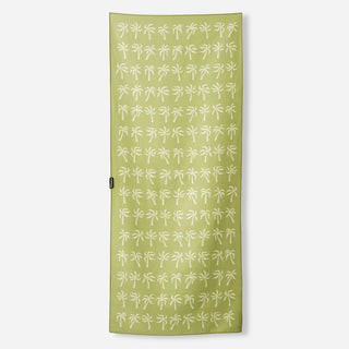 Nomadix Original Towel in Breezy Palms Olive — ultra-absorbent, quick-drying, sand and funk resistant, made from 90% recycled polyester, 72.5" x 30"