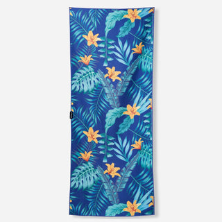 Nomadix Original Towel in Palms Dusk — ultra-absorbent, quick-drying, sand and funk resistant, made from 90% recycled polyester, 72.5" x 30"