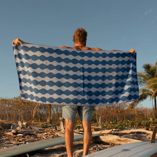 Nomadix Original Towel in Slack Tide Coastal Blue — ultra-absorbent, quick-drying, sand and funk resistant, made from 90% recycled polyester, 72.5" x 30"