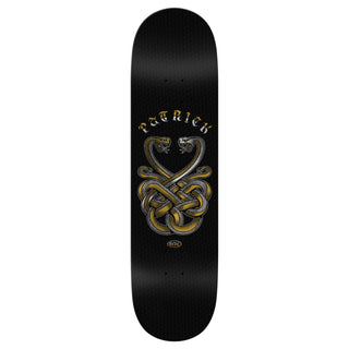 REAL Skateboards 8.38 inch Praman Fight Full Special Edition skateboard deck with snake skin emboss, gold foil detailing, Full SE shape, 32.18 inch length and 14.38 inch wheelbase