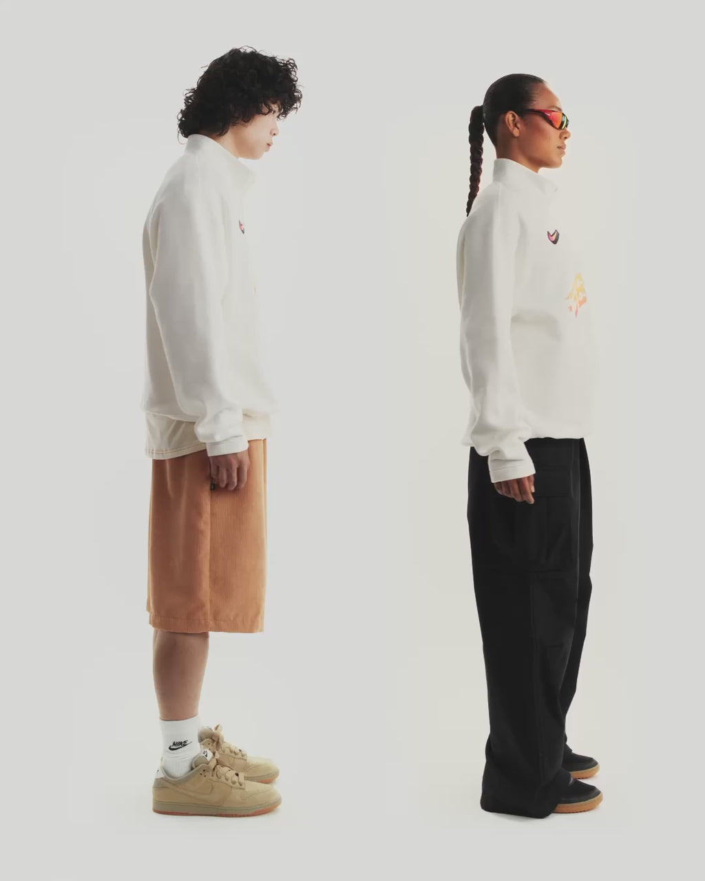 Nike SB Club 58 sail half-zip fleece sweatshirt with adjustable hem and relaxed fit.