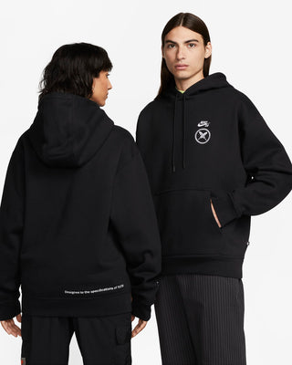 Nike SB Yuto Horigome Fleece Skate Pullover Hoodie in black with embroidered graphics.