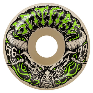 Spitfire F4 Conical Full Demon Redux 99a skateboard wheels, 56mm, Formula Four urethane with Conical Full shape and Demon Redux graphic