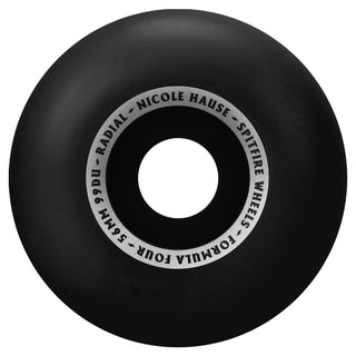 Spitfire Formula Four 99D Nicole Hause Radial Skateboard Wheels set of 4, for enhanced speed and control.