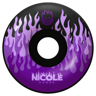 Spitfire Formula Four 99D Nicole Hause Radial Skateboard Wheels set of 4, for enhanced speed and control.