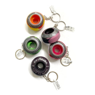 Spitfire Keychain Wheel in assorted swirl colors, 42mm miniature urethane wheel with attached keychain