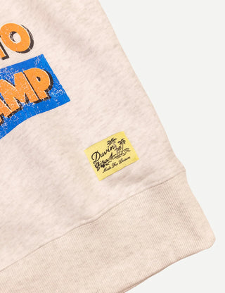 Duvin x Florida Gators Crew Fleece in Grey with UF lettering, Albert the Gator, palm trees, “Welcome to the Swamp” graphics, and sleeve lettering.