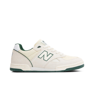 New Balance Numeric Tom Knox 600 skate shoes in White and Green colorway adapted from '90s indoor football design
