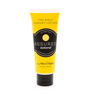 Mixologie Assured Lotion, organic blend of amber, musk, enriched with natural oils, for a confident scent.